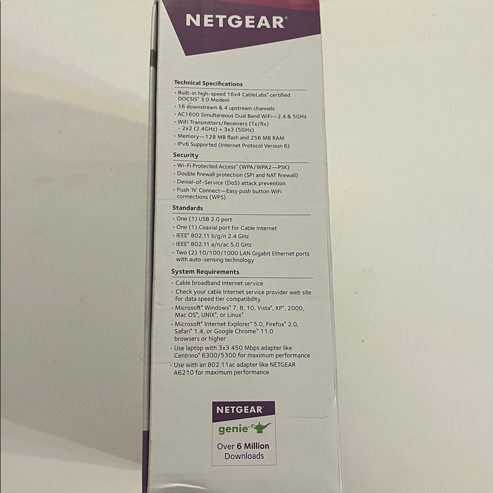 NETGEAR AC1600 Dual Band Modem Router - Black - Picture 4 of 5